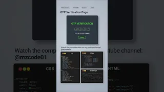 OTP Verification Tutorial HTML CSS JavaScript MZCode01