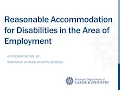 Reasonable Accommodations for Disabilities in Employment