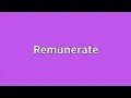 Remunerate Meaning