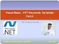 Visual Basic NET Keywords Variables Part II