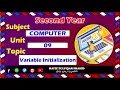 Inter Part-2 Computer Unit 09 Lecture No 4 Variable Initialization