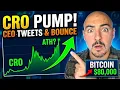 Crypto com CEO Tweets CRO Coin BOUNCES Bitcoin BREAKING 80 000