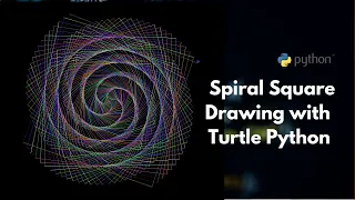 Spiral Square Drawing with Turtle Python