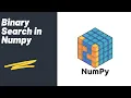Binary Search Numpy Library Python Tutorial