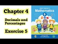 Class 5 math chapter 4 Exercise 5 Decimals and Percentages Nationalbookfoundation ilmi darasgah