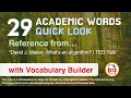 29 Academic Words Quick Look Ref from David J Malan What s an algorithm TED Talk
