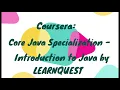 Coursera Introduction to Java by LEARNQUEST Week 1 Answers