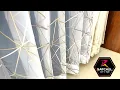 Geometric Embroidery Sheer with Textured Main Curtains