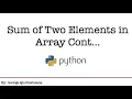 Python Sum of Two Elements in Array 2