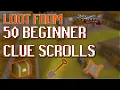 Loot From 50 Beginner Clue Scrolls in OSRS