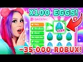 OPENING 100 MYTHIC EGGS 40 000 ROBUX Adopt Me Roblox Egg Hatching