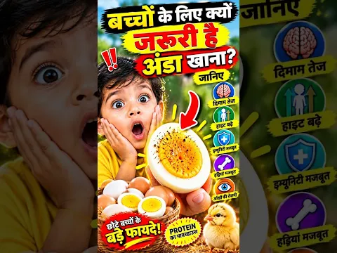 बच्चों के लिए क्यों जरुरी है अण्डा खाना? जानिए  .TrainYourBrain