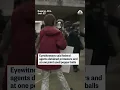 Federal officers clash with anti-ICE protesters outside a federal building in Eugene Oregon
