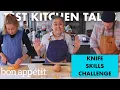 Download Professional Chefs Compete in a Knife Skills Speed Challenge | Test Kitchen Talks | Bon Appétit mp4 3gp mp3 videos - waplic