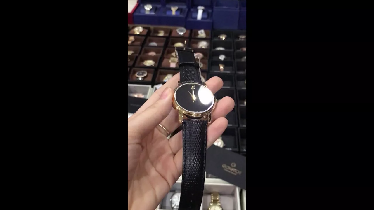 MOVADO Museum Black Dial Black Leather Men's Watch Item No. 2100005 / TIMEWISE/ ĐỒNG HỒ CHÍNH HÃNG. 