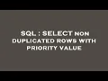SQL SELECT non duplicated rows with priority value