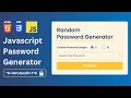 Random Password Generator in HTML Advanced Javascript Tutorial Copy to Clipboard Copy Text CSS