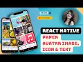 Avatar Image Icon and Text Components React Native Paper Beautiful Responsive Material UI