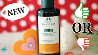 NEW The Body Shop Vitamin C Glow Revealing Tonic Review AHA Enzymes exfoliating toner dry skin
