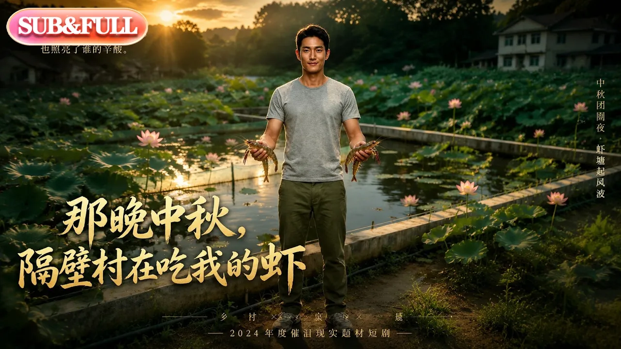 【全集FULL】《那晚中秋，隔壁村在吃我的虾》| AI短剧 | ENG SUB #薄荷听书 #cdrama #latest #热门短剧 #都市 #重生 #逆袭 #现代 #甜宠 poster