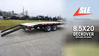 Overview of 8 5x20 Deckover Trailer with Slide-Out Ramps