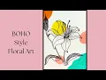 Boho Style Flower Painting Easy Aesthetic Floral Art Tutorial