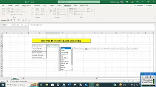 Reverse text in Excel using VBA