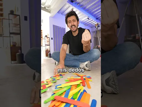 Hice el efecto dominó con palitos de madera