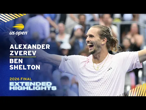 Alexander Zverev vs. Ben Shelton Extended Highlights | 2026 US Open Final - YouTube thumbnail