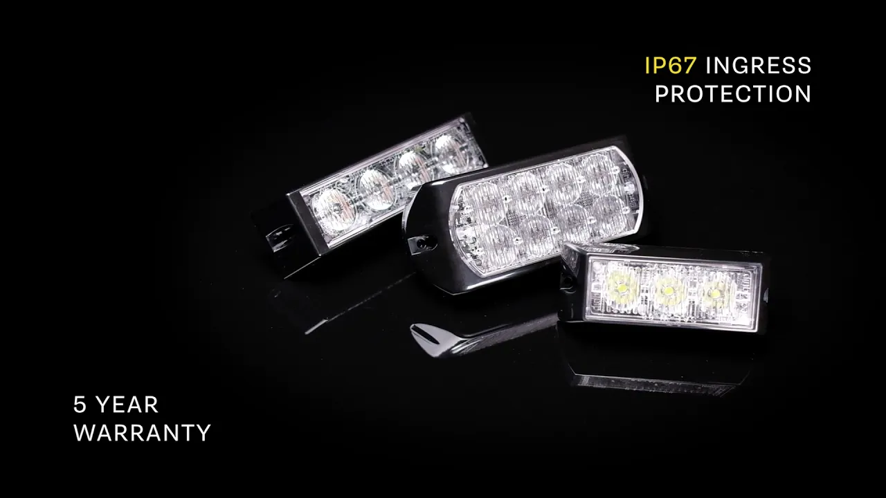 Video: LED Blitzer mit 3 LEDs | R65 | slimline | amber | 10–30 V | SLED3DVAR65