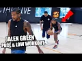 Jalen Green NBA Workout Pace Balance Staying Low