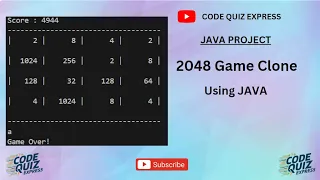 2048 Game Clone Java Project Game Development