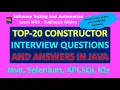 Top 20 Constructor Interview Questions and Answers in Java SDET Interview Java Interview