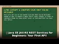 Java EE JAX-RS REST Services Build Your First API Beginner Java Tutorial