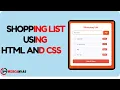 Shopping List HTML CSS JS Web Canvas