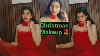 Christmas Makeup With Me 2025 | 🎄🎁 | Red dress makeup look | Little bit makeover 