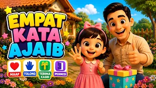 Empat Kata Ajaib | Lagu Anak Indonesia | Animasi 3D Lucu | Indo Puppets