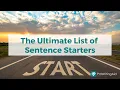 The Ultimate List of Sentence Starters