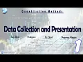Data Presentation in Quantitative Methods Part 1 Bar Charts Frequency Polygons etc Using Excel