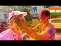 Lagu Australian plays HOLI with locals in INDIA 🇮🇳 (Holi in Old Delhi)