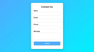 Complete Contact Form Using HTML CSS JavaScript Form Validation Tutorial for Beginners
