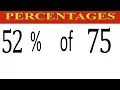 Percentages 52 Percentage of 75