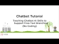 Chatbot Tutorial Teaching Chatbot to Support Free-Text Branching with No Coding