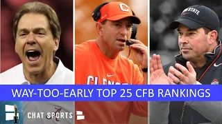 2020 College Football Top 25 Way-Too-Early Rankings Ft Clemson LSU Ohio State Alabama