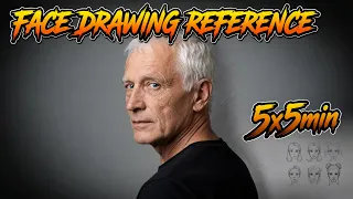 5 Face Drawing References 5-Minute Portrait Practice for Artists 25 Min Session
