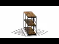 IRONCK Industrial Wide Bookcase Bookshelf Entryway Table Console Table 360 View