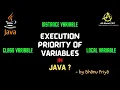 Execution Priority of Variables in Java lec 16 Java Tutorial BhanuPriya