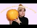Carving a Monsters Inc pumpkin for Halloween because I hate myself