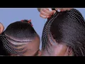 SIMPLE CORNROW HAIRSTYLE How To Make Straight Lines Hide Hair Feedin
