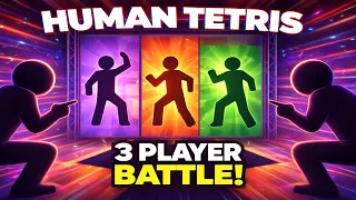 HUMAN TETRIS 3 Player Immersive Interactive Warm Up CO-OP HARD LEVEL 500 kcal